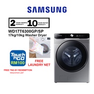 LG 15/8kg Front Load Washer Dryer F2515RTGB / Samsung 17/10kg WD17T6300GP/SP (FREE Laundry Net) FREE