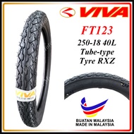 VIVA FT123 TYRE RXZ TUBETYPE TUBELESS TAYAR BUNGA SOTONG SIME DUNLOP 250-18 TIRE 250X18 2.50-18 FT 1