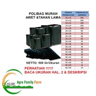 500g Thick Black Polybag Polybag 16 x16