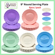 6pcs 9" Serving Plate/ PP Plate/ Kenduri Plate/ Pinggan Plastik/ Kuah Pinggan Deep Plate 9inch Plate