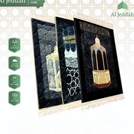 CODE O38G Elegant Thick Tassel Black Kiswah Prayer Rug Size 7x11 Nur Kiswah Aljeddah
