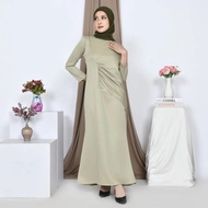Zakiyah Dress Maxmara Luxury Gamis Wanita Terbaru 2024 Viral Dress Kondangan Wanita Muslim Elegan