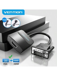 Vention Vga 轉 Hdmi 轉換器-1080p 視頻轉換器配音訊線,雄轉雌頭,適用於 Pc、筆記本電腦、顯示器、hdtv