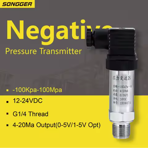 HTP-300 4-20mA Vacuum Pressure Sensor Diffused Silicon Negative Pressure Transmitter for Liquid Oil 