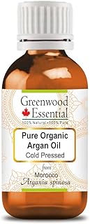 Greenwood Essential Pure Organic Argan (Moroccan) Oil (Argania spinosa) 100% Natural Therapeutic Grade Cold Pressed for Personal Care 30ml (1.01 oz)