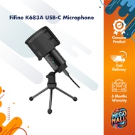 Fifine K683A USB-C Microphone Studio Condenser Mic with Gain Control Mute Button and Pop Filter Computer Mac Studio
