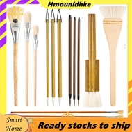14Pcs Pottery Glaze Brushes, Wood Pottery Brushes Long Handle for Watercolor Pottery Oil Painting St