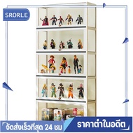 ตู้โชว์กระจกใส ตู้ของเล่น ประตูตู้อะคริลิค สี่ด้านโปร่งใส ความจุขนาดใหญ่หลายชั้น ชั้น 3-5 ใสทั้ง4ด้า