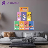 YK STORE 7 Great Indonesian Children's Habits 10x20 cm 8in1 Aesthetic Wall Decoration Classroom Wall