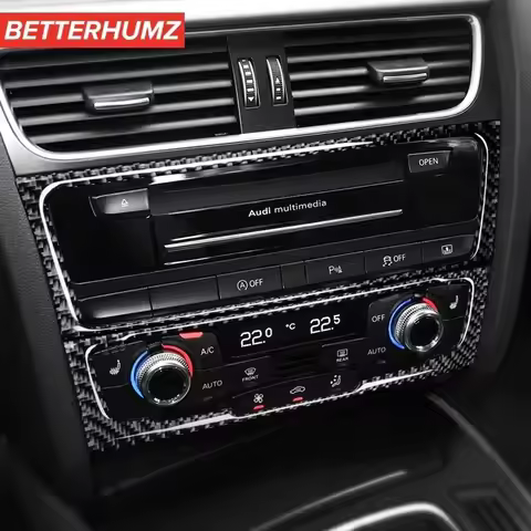 For Audi A4 A5 B8 Q5 Car Interior Navigation Air Conditioning CD Control Panel LHD RHD True Carbon F