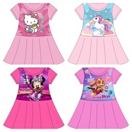 [SG SELLER] Cuddle me kids Cartoon pyjamas Dress Girls sleepwear children frozen princess hello kitty pony LOL doll