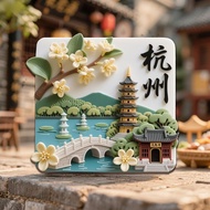 Magnet Peti Sejuk Bantuan Resin Hangzhou Hangzhou West Lake Lingyin Kuil Tarikan Magnetik Internet C