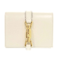 近全新 Gucci Jackie 1961 645536 象牙色皮革雙折皮夾 1093 [二手] GUCCI