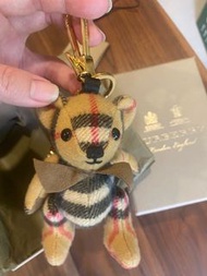 (近新) Burberry 經典格紋小熊吊飾  made in England