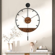 Nordic Influencer Decoration Clock Background Wall Living Room Solid Wood Minimalist Light Luxury Ar