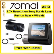 70mai A510 Car Recorder Front n Rear Dashcam 70 Mai Dash Cam Built in GPS Sony Starvis Lens