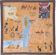 Unisex Handkerchief Map Pattern Adult, Ochar Egypt: Cairo, 58cm x 58cm