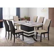 Shinya Elegant Dining Table Set (1x Dining Table + 6 x Chair)