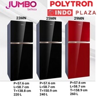 KULKAS POLYTRON 2 PINTU BELLEZA JUMBO PINTU KACA PRW-23MN-KHUSUS MEDAN