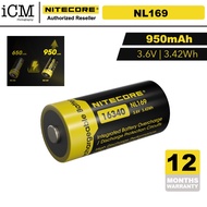 Nitecore NL169 950mAh Li-ion Rechargeable RCR123A 16340 Battery