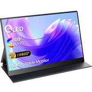 UPERFECT【Local delivery】QLED Portable Monitor -  15.6inch 500 Nits 100% DCI-P3 1080P Screen HDR FreeSync Eyecare USB C Gaming PC Display with HDMI TypeC for Laptop PC  Computer