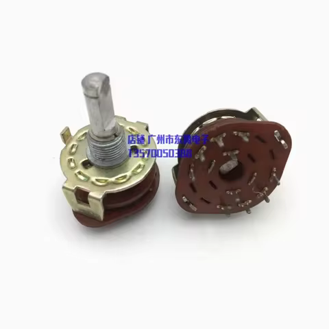 1 pcs 2nd hand Taiwanese ALPHA Alpha rotating band switch with 2 blades and 4 positions, shaft lengt