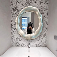 Wall Mirror Toilet Storage Cabinet Toilet Mirror Cabinet Vanity Mirror Toilet Mirror With Shelf French Household Light Luxury Irregular Multi-Color Optional 2 dian 镜子化妆
