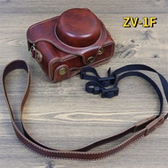 Leather Camera Bag For Sony ZV1-F Vlog Camera Retro PU Case Cover For Zv-1F Half Camera Bottom Guard