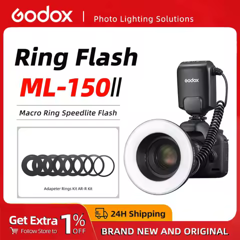 Godox ML-150II Macro Ring Speedlite Flash Light GN12 5800K ±200 Universal Light for Canon Nikon Pent