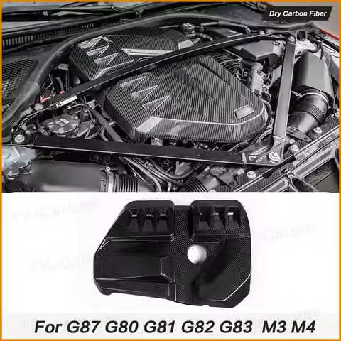 Engine Hood Bonnet Cover Caps Dry Carbon Inner Engine Hood Cover Trim Fit For BMW M2 G87 G80 M3 G82 