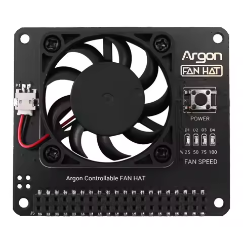 Argon Fan HAT for Raspberry Pi 4/ 3 Cooling Fan with Software Adjustable Speed / 40mm Big Fan for Ra