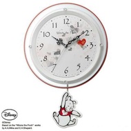 【🇯🇵免自取點運費】日版 Disney 迪士尼 「リズム(RHYTHM)」Winnie the Pooh 小熊維尼 白色 掛鐘 掛牆鐘 搖擺鐘 Wall Clock 8MX407MC03