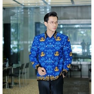 KEMEJA KATUN Latest Men's Korpri Batik Shirt 2025 Pns Asn P3k Black Collar Cotton Lined Lining
