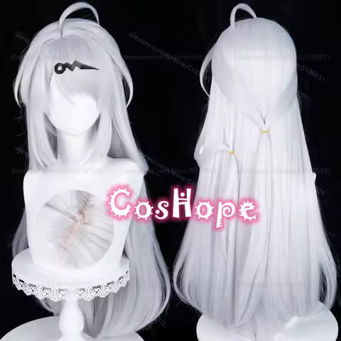 ZZZ Yixuan Cosplay Wig 80cm Long Silver White Wig Cosplay Anime Heat Resistant Synthetic Wig for Hal