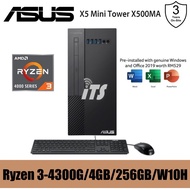 Asus ExpertCenter X500MA-R4300G001TS Mini Tower PC (Ryzen 3 4300G/4GB/256GB/Radeon Graphics/W10H)