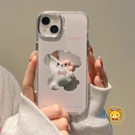 Cartoon Dog Mirror Casing For Vivo X200 Pro Mini Y93 Y93s Y91i Y91C Y37 Pro Y37M Y36T Y03 Y19 Y18 Y1