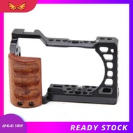 [ap4l43.]  A6400 / A6300 / A6100 / A6000 Wood Handle Metal Camera Cage Stabilizer Rig Accessories