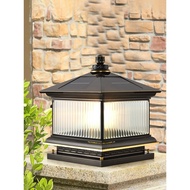 All-Copper Pillar Lamp Garden Light Outdoor Pillar Lamp Villa Fence Rural Yard Pillar Lamp Solar Pil