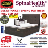 Goodnite SpinaHealth Delta Pocket Spring Full Bed Set Package, Mattress + Bed Frame, Queen / King