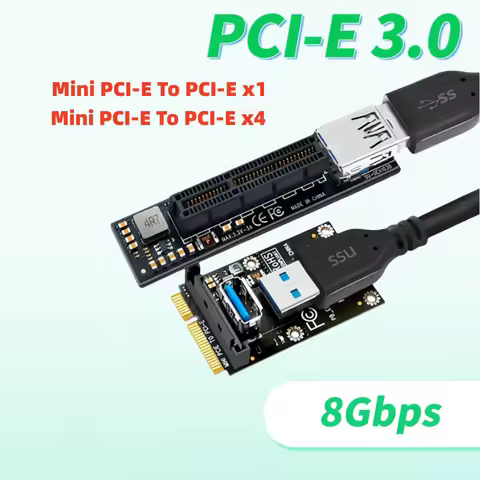 Mini PCI-E To PCI-E X1/X4 Riser USB 3.0 PCI Express 1x Extension Cable Adapter Card 12V/30W with Pow