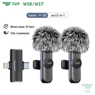 TNW W16/W17 Wireless Lavalier Microphone Dual Portable Mini Mic for Vlogging Recording Live Streamin