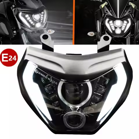 E-MARK Motorcycle Light For YAMAHA MT07 LED H4 Headlight Lamp Accessories DRL 2014 -2020 Headlamp Fo