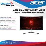 ACER Nitro ED270US3 27″ WQHD 180Hz Curved Gaming Monitor
