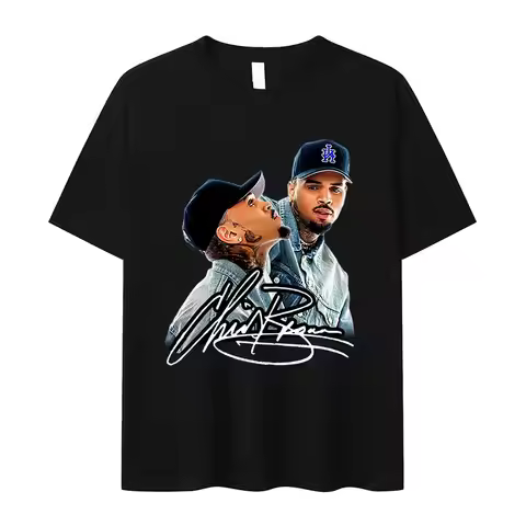 Chris Brown 11:11 Tour 2024 Graphic T Shirts Men's Hip Hop Trend Gothic Clothing T-shirt Vintage Fas