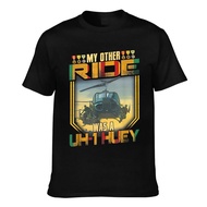 Fashion Printed Uh-1 Huey Helicopter Vietnam Veteran Casual Mens Tee