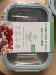 二手 Stainless Steel Container 800ml  Microwave Safe 不鏽鋼 可入微波爐 食物盒