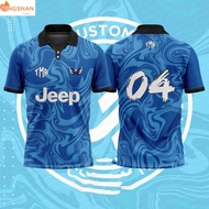 【Free Custom Name &amp; Number】Jersey Custom Name Number Retro Collar Baju T Shirt Berkolar Lelaki Kanak Kanak Plus Size Team Wear Baju Kelas Jersi Viral Streetwear