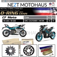 METTAL CFMOTO NK250 SR250 O-RING ORING SPROCKET CHAIN SET KIT