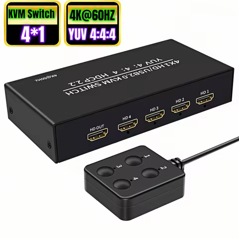 4 2 Port HDMI 2.0 KVM Switch 4x1 2x1 USB KVM Switcher 2 in 1 Out 4 Port-USB Hub for 2 4 PC Share Mon