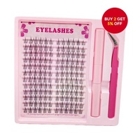 DIY Cluster Lash Extensions Kit, 12 Strips Set, Natural & Dramatic Styles Combo, Home Application